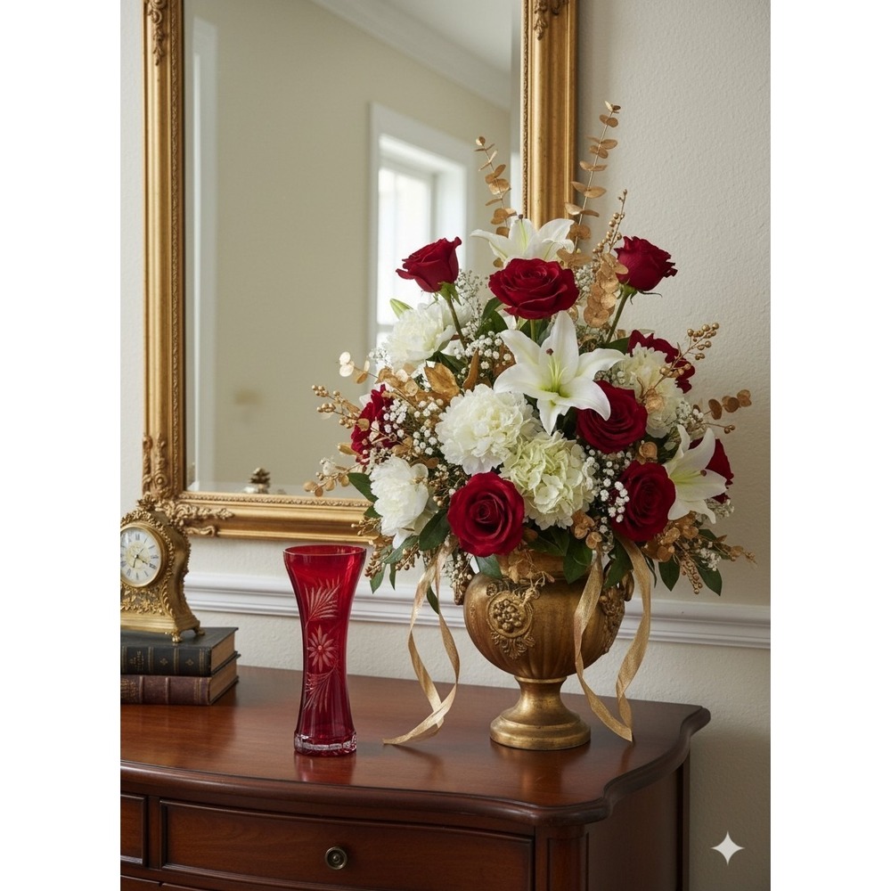 Badash Crystal USSR Cut To Clear Red Flare Vase 10.5"